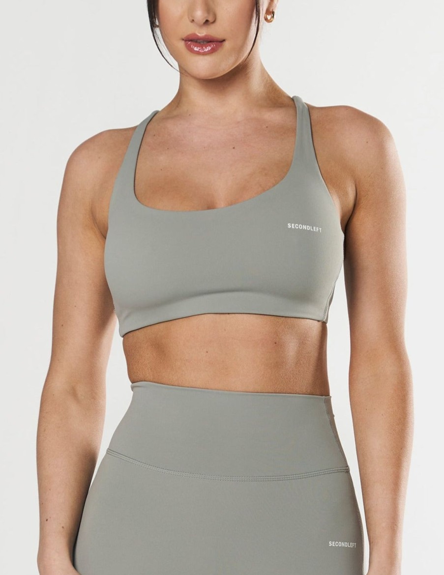 Women STAX Sports Bras & Crop Tops | Fuse Crop Nandex Grey