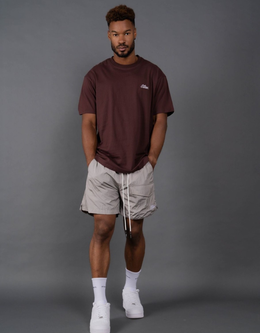 Men STAX T-Shirts & Vests | Mens Cursive Tee Kuuma (Brown)