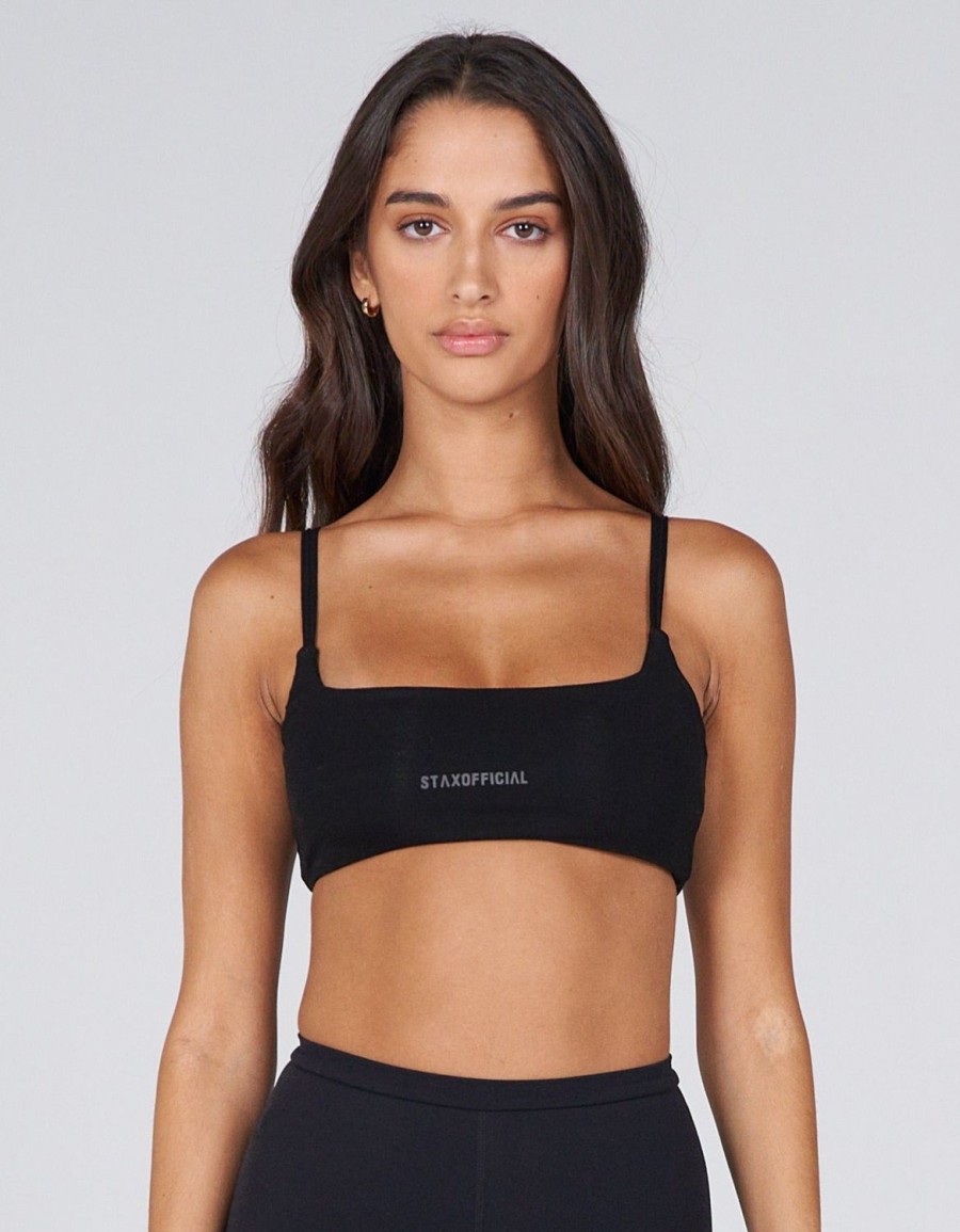 Women STAX Sports Bras & Crop Tops | Aw Ridge Crop Storm (Black)