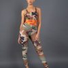 Women STAX Tights & Leggings | Camo Wb Tights Full Length Orange