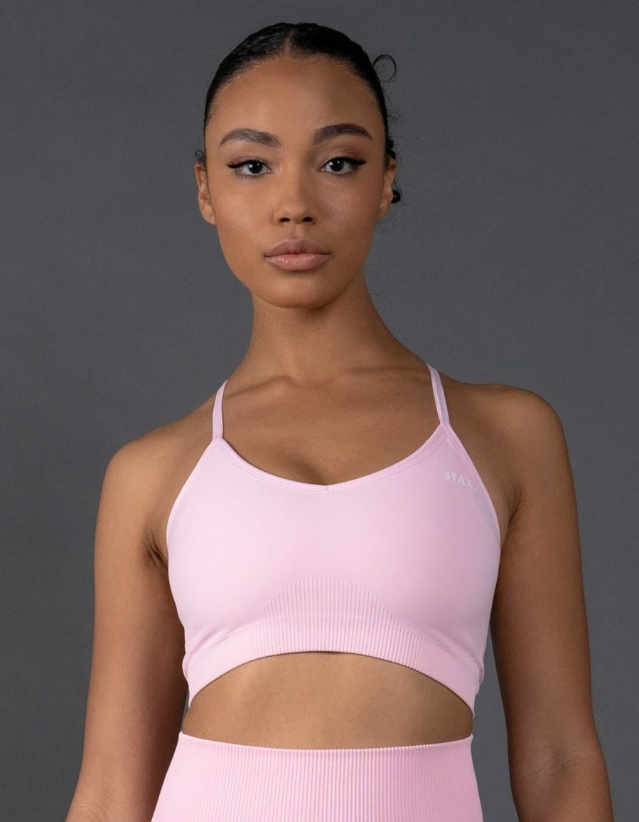 Women STAX Sports Bras & Crop Tops | Premium Seamless Strappy Crop V5.1 Taffy