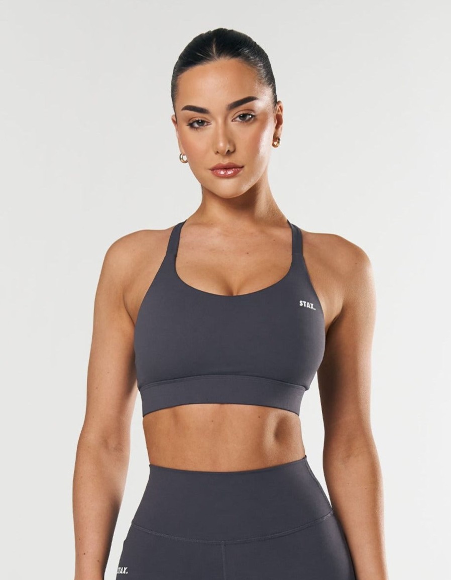 Women STAX Sports Bras & Crop Tops | Adapt Crop Nandex Dark Grey