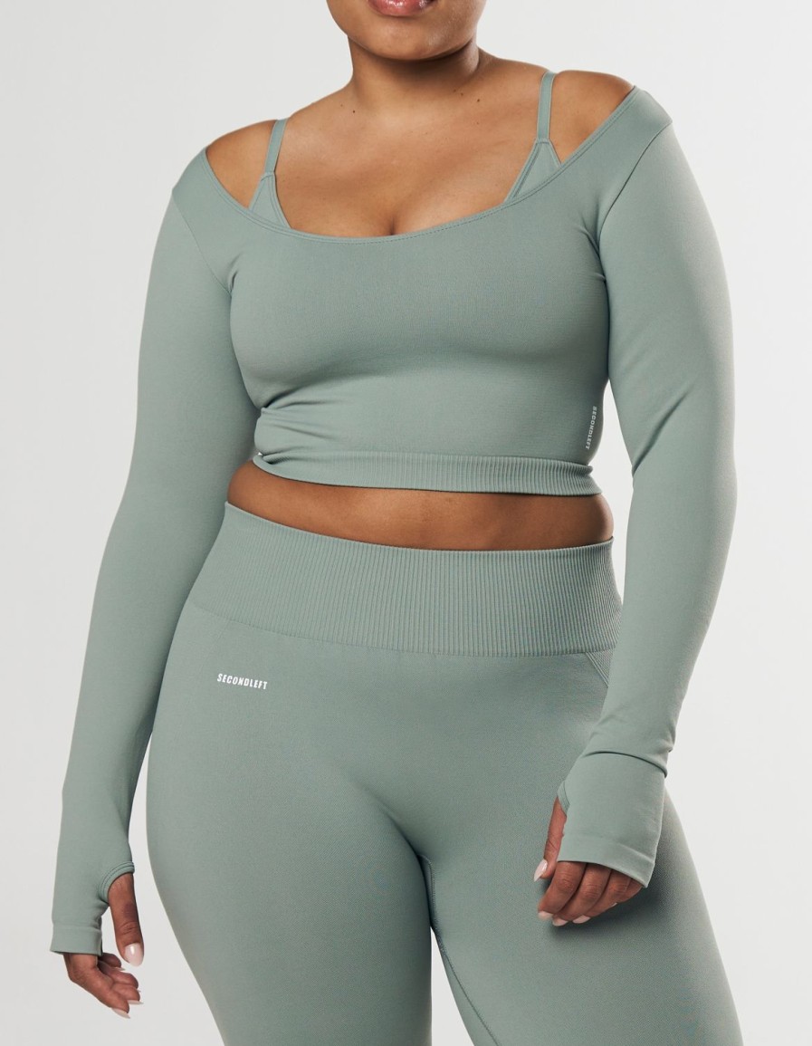 Women STAX Long Sleeve Tops | Seamless Scoop Long Sleeve Blue