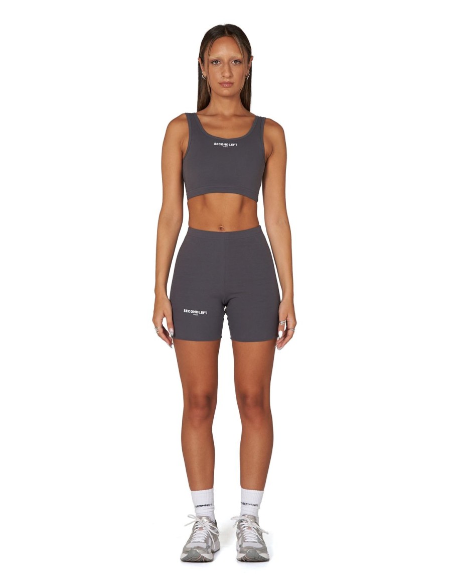 Women STAX Sports Bras & Crop Tops | Sl Bw Crop Storm Grey