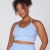 Women STAX Sports Bras & Crop Tops | Premium Seamless Favourites Strappy Crop Baby Blue