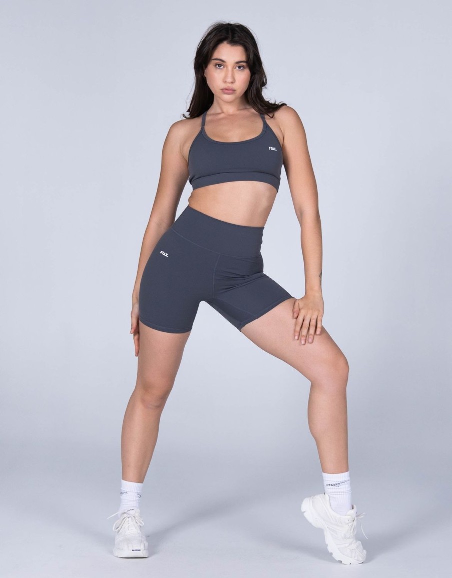 Women STAX Shorts | Midi Bike Shorts Nandex Charcoal Grey