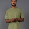 Men STAX T-Shirts & Vests | Mens Cursive Tee Creo (Olive)