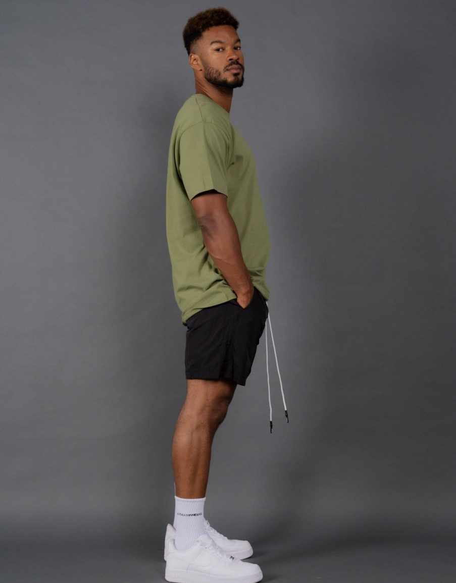 Men STAX T-Shirts & Vests | Mens Cursive Tee Creo (Olive)