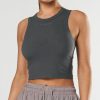 Women STAX Tanks & Singlets | Ribbed Tank Charcoal Grey